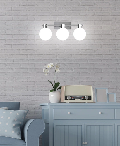 Kinkiet ścienny Maldus nowoczesny chrom biały 3xG9 szklany do salonu i sypialni CANDELLUX