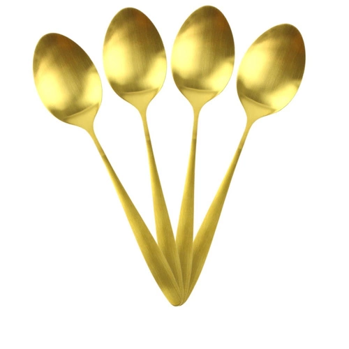 Zestaw sztućców złote Charbon Intesi 16 elementów stal nierdzewna do zmywarki elegancki