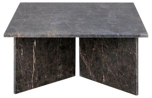 Stolik kawowy marmurowy kwadratowy Vega 90x90 cm brązowy nowoczesny do salonu Actona