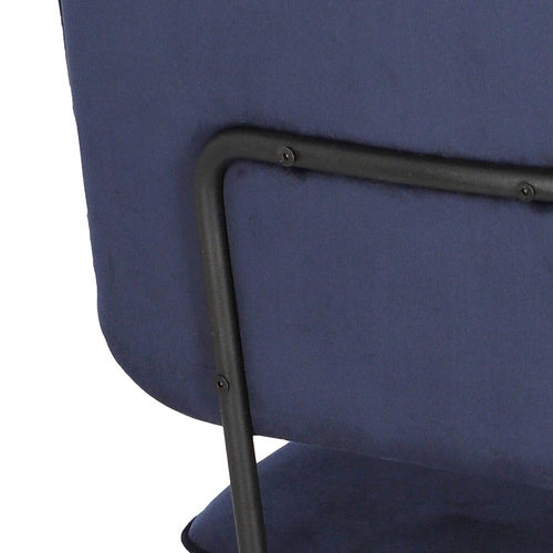 Krzesło tapicerowane Adele Intesi welurowe granatowe na płozach nowoczesne do jadalni