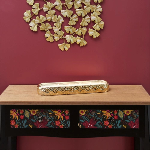 Świeca zapachowa prostokątna złota Intesi Senteur nowoczesna do salonu 39 cm