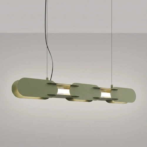 Lampa wisząca LED CHAIN 91 zielona oliwka nad wyspę nowoczesna
