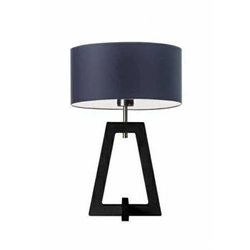 Lampka nocna do sypialni Clio LYSNE granatowa nowoczesna drewniana z abażurem personalizowana