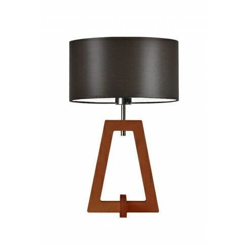 Lampka nocna do sypialni Clio brązowa nowoczesna z abażurem drewniana glamour LYSNE