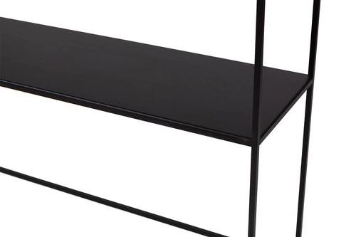 Nowoczesny wąski stolik konsolowy STAM 280 NORDIFRA do przedpokoju i salonu z półką, czarny szary