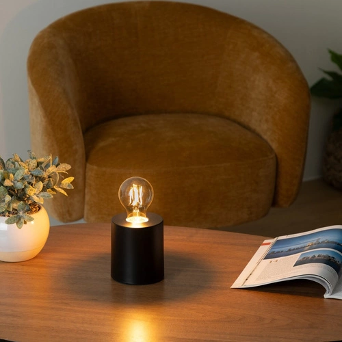 Nowoczesna lampka nocna Saba czarna metalowa do sypialni i salonu Atmosphera 10,5 cm