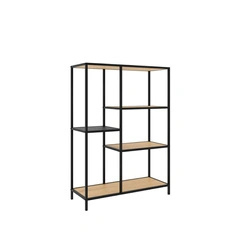 Regał loftowy Altino 112 cm dąb czarny na książki do salonu