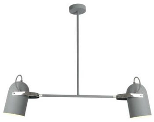 Lampa wisząca Gray szara metalowa 2-punktowa do salonu i jadalni regulowana CANDELLUX