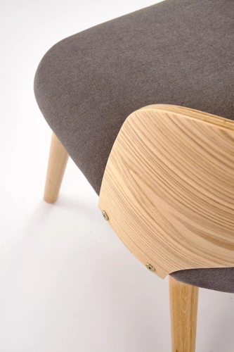 Krzesło drewniane Vacry Intesi do jadalni i salonu tapicerowane szare dąb skandynawskie