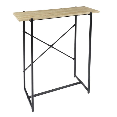 Konsola Loka nowoczesna loftowa wąska do przedpokoju i salonu naturalna płyta MDF metal