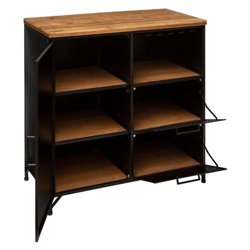 Komoda Cierna czarna industrialna na nóżkach 80 cm do salonu i sypialni Atmosphera