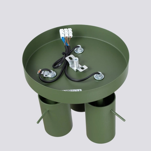 Plafon sufitowy RING 3P nowoczesny zielony oliwkowy stalowy do salonu i sypialni