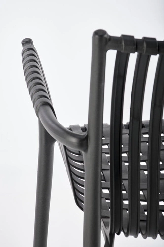 Krzesło ogrodowe Nathan czarne Intesi z tworzywa sztucznego, nowoczesne, łatwe czyszczenie, sztaplowane