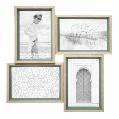Ramka na zdjęcia 10x15 Moly Atmosphera nowoczesna wisząca multiramka zielona MDF