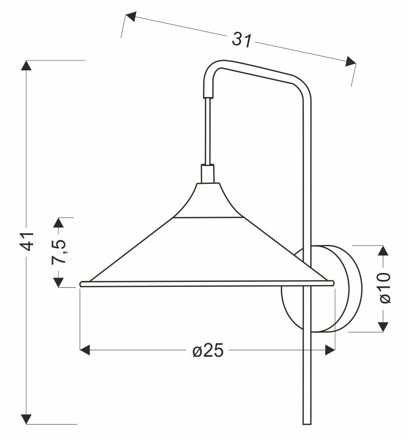 Kinkiet ścienny Kiruna czarny metalowy glamour Ledea nowoczesny do salonu i sypialni