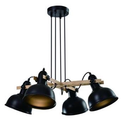 Lampa wisząca Reno czarny 4x40W E27 klosz czarny