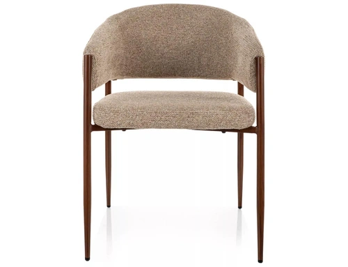 Krzesło Kapia beżowe Intesi do jadalni tapicerowane z podłokietnikami