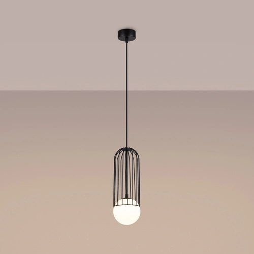 Nowoczesna lampa wisząca BRINA 1 czarna do salonu i jadalni metalowa 115 cm