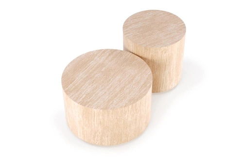 Stolik kawowy Travertino okrągły mały 45 cm nowoczesny do salonu w kolorze trawertyn Intesi