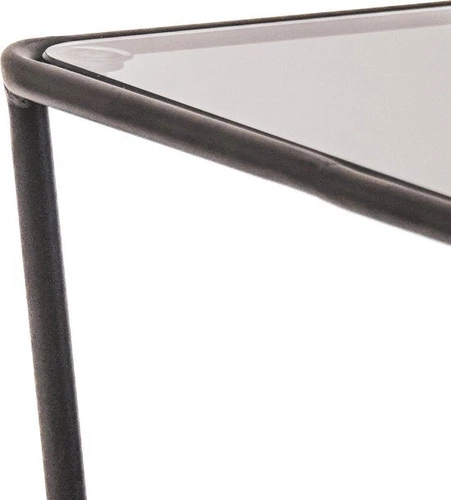 Stolik kawowy HV decor czarny prostokątny szklany nowoczesny pomocniczy do salonu 60,5 cm