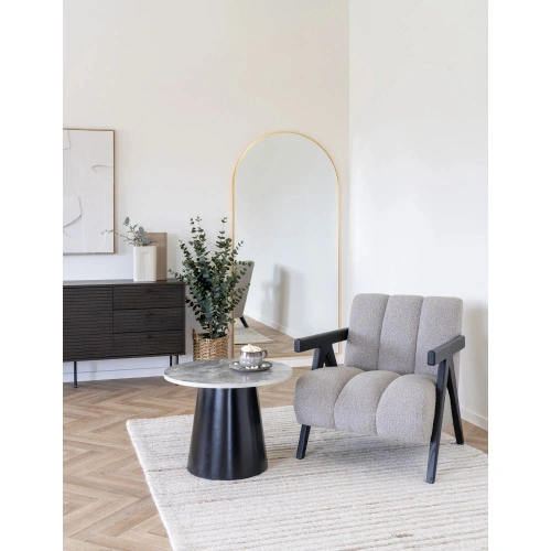 Stolik kawowy Brito 60 cm okrągły szary marmur loft do salonu