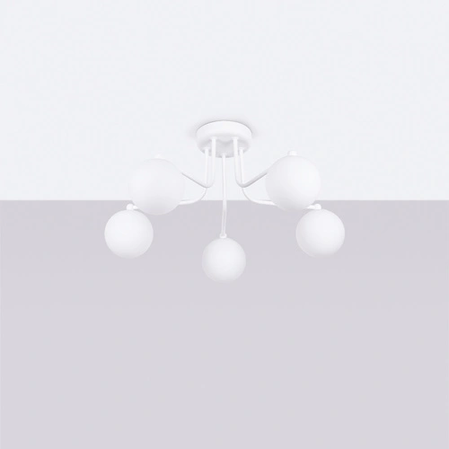 Żyrandol do salonu ASTRAL 5 biały minimalistyczny szklane kule nowoczesny Sollux Lighting