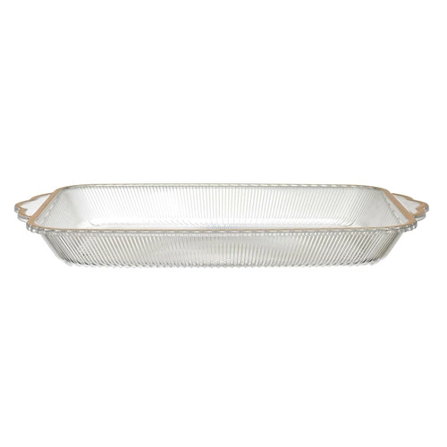 Taca Mirage 41cm złoty brzeg plastikowa
