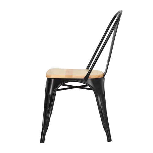 Krzesło do jadalni Paris Wood D2.DESIGN metalowe z drewnianym siedziskiem personalizowany kolor