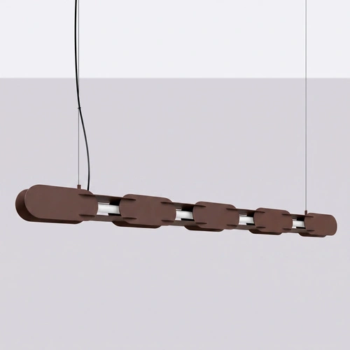 Lampa wisząca LED CHAIN 158 brązowa nowoczesna nad wyspę