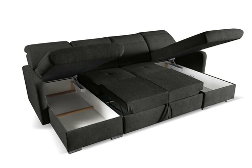 Narożnik Limi U z funkcją spania          antracyt Sicuro 80