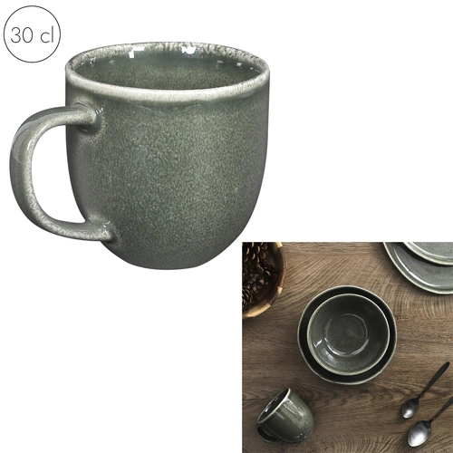 Kubek ceramiczny Black Forest Intesi 300ml zielony nowoczesny do kawy i herbaty