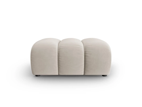 Pufa Lupine welurowa beżowa kwadratowa do salonu i sypialni glamour wodoodporna 87x90 cm