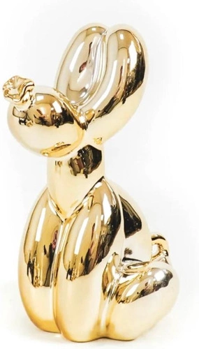 Figurka dekoracyjna pies balon złoty HV decor nowoczesna do salonu na komodę 24 cm