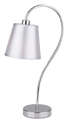 Luk nowoczesna lampka nocna z abażurem chrom metalowa do sypialni i salonu 46 cm CANDELLUX