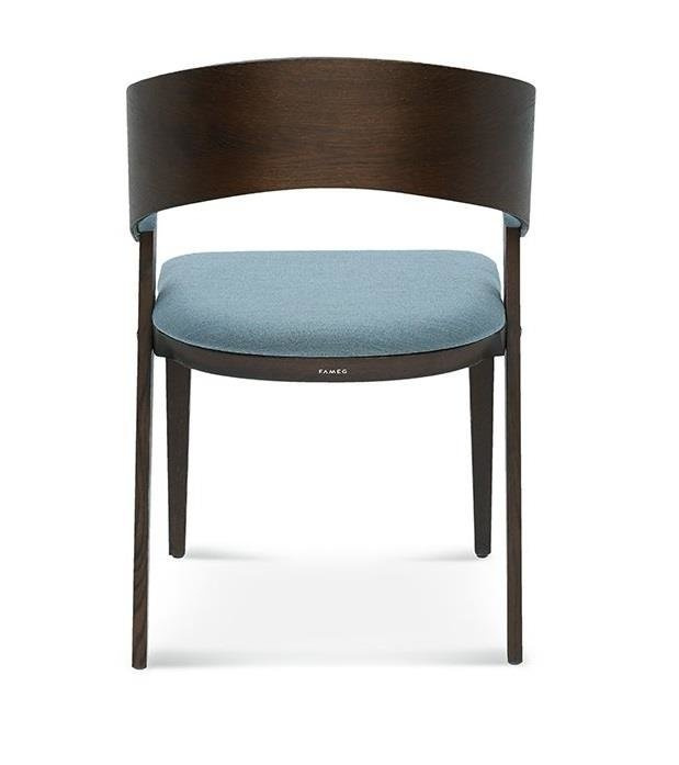 Krzesło tapicerowane Fameg Cosy do jadalni i salonu bukowe z podłokietnikami personalizowane