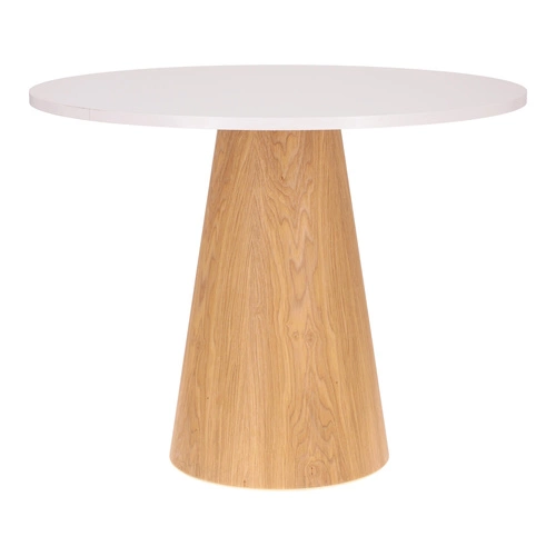 Stół kawowy Soleilo okrągły 80cm          biały/dąb Outlet