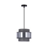 Lampa wisząca Hare czarny 1x60W E27  abażur szary+srebrny