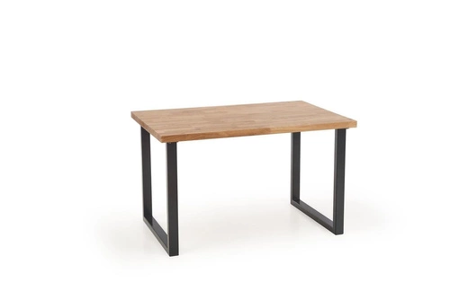 Stół do jadalni Radus 120x78 cm nowoczesny dąb lity z czarnymi nogami loft Intesi