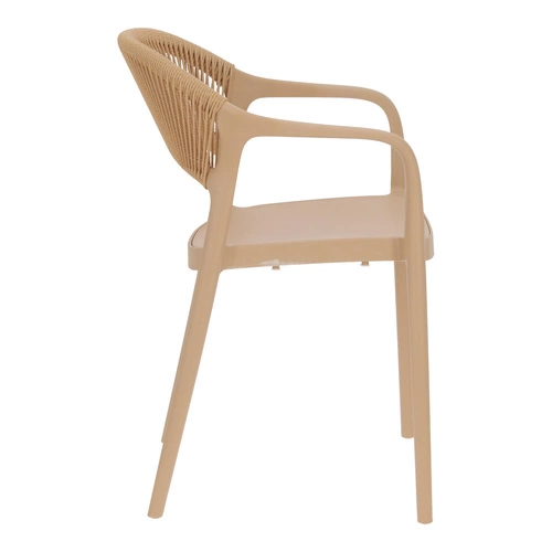 Krzesło Osma beżowe Intesi z polipropylenu boho sztaplowane łatwe czyszczenie