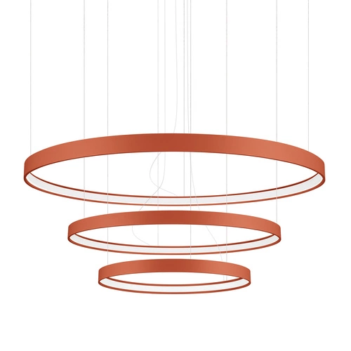 Żyrandol LED RIO 3 czerwony nowoczesny regulowany do salonu kuchni lub nad stół 110 cm