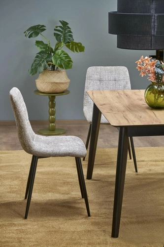 Stół rozkładany do jadalni Ambyl dąb wotan czarny nowoczesny 140-180 cm Intesi