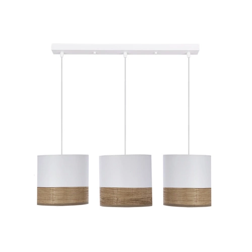 Lampa wisząca Bianco nowoczesna biała z tkaniny 3-punktowa do salonu i jadalni