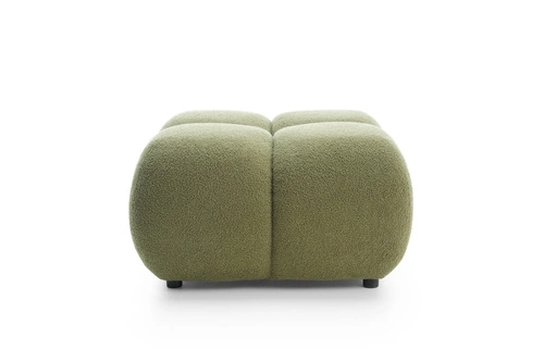 Pufa Flade zielona tapicerowana prostokątna do salonu nowoczesna retro Intesi 89x104 cm