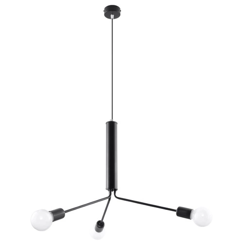 Żyrandol do salonu nowoczesny czarny 3-punktowy metalowy DUOMO Sollux Lighting 75 cm