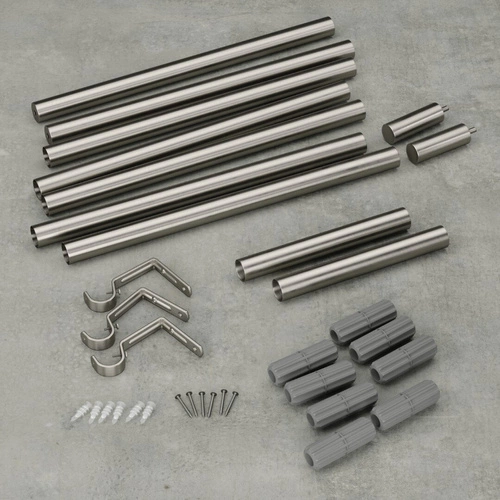 Karnisz pojedynczy Zen Umbra nowoczesny srebrny regulowany do salonu i sypialni 162-325cm