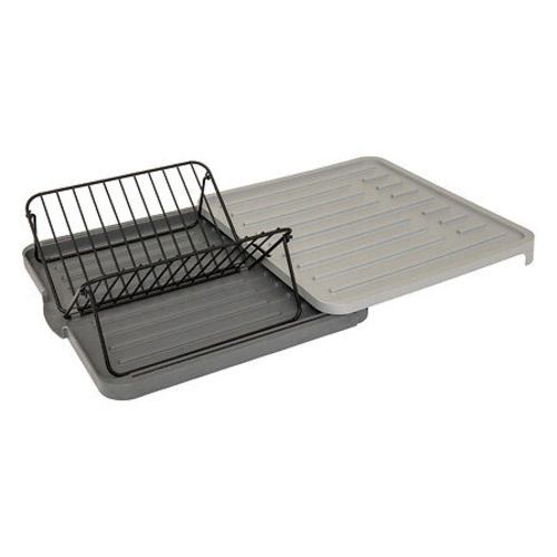 Ociekacz do naczyń na blat szary 5five simply smart prostokątny z wyjmowaną tacą 58 cm