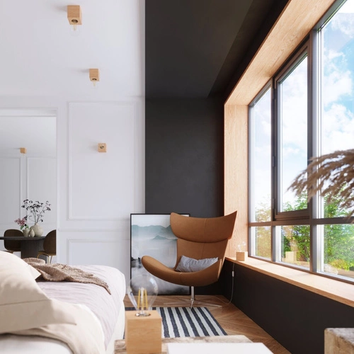 Plafon kwadratowy drewniany Ariz Sollux nowoczesny do salonu kuchni i sypialni 10x10 cm