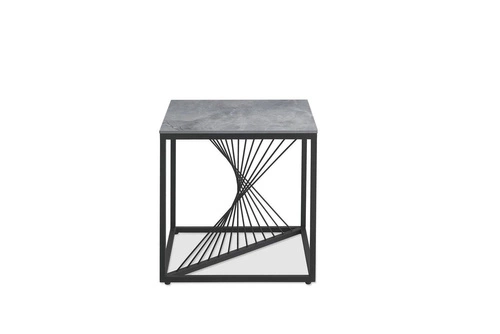 Stolik kawowy kwadratowy Infinity S 55x55 cm szary marmur nowoczesny loftowy do salonu Intesi