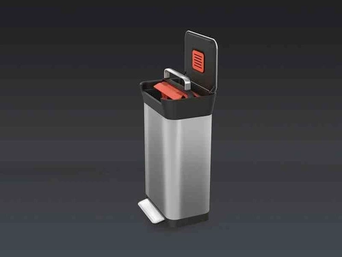 Kosz na śmieci do kuchni Joseph Joseph stalowy 30l z systemem zgniatania i filtrem