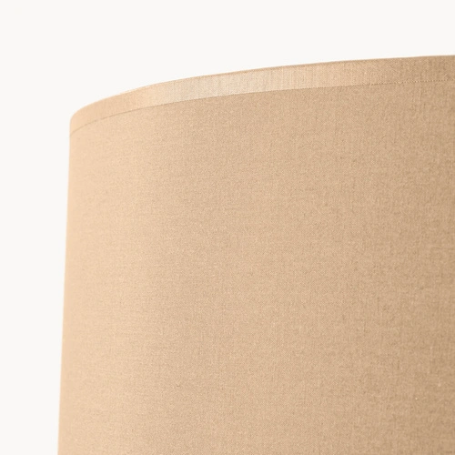 Lampa stojąca do salonu NATT nowoczesna drewniana trójnóg z abażurem taupe 140 cm